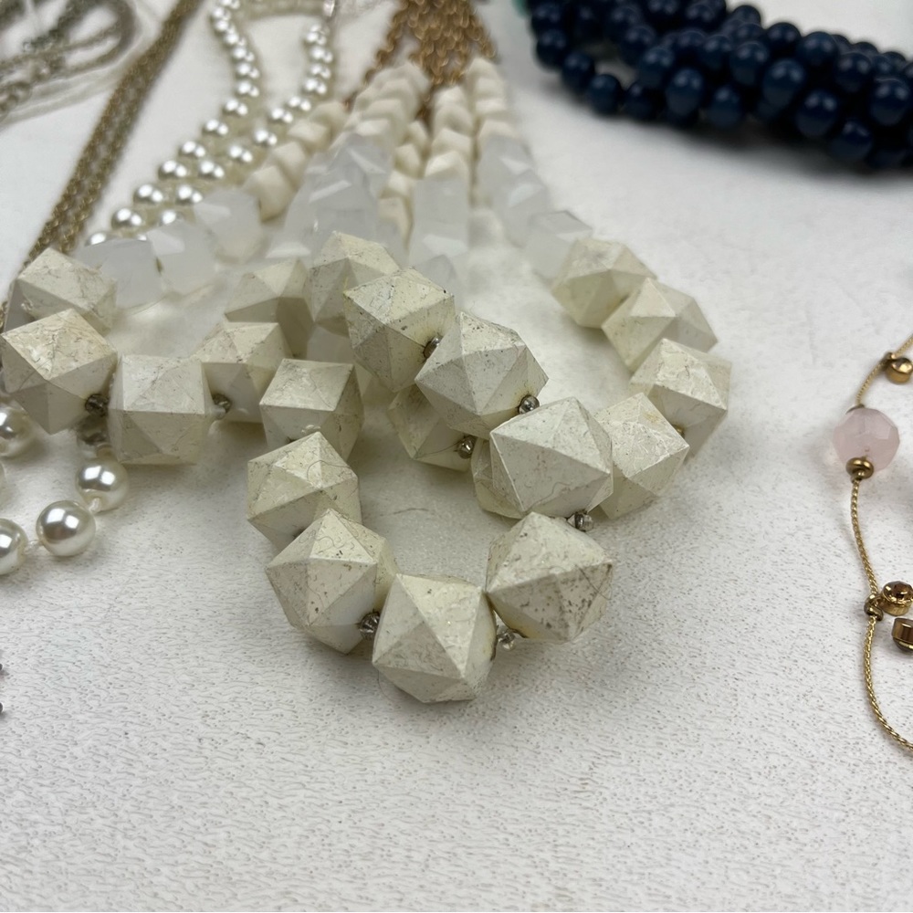 Y2k Assorted Necklaces Statement Beaded Bib Layer… - image 5